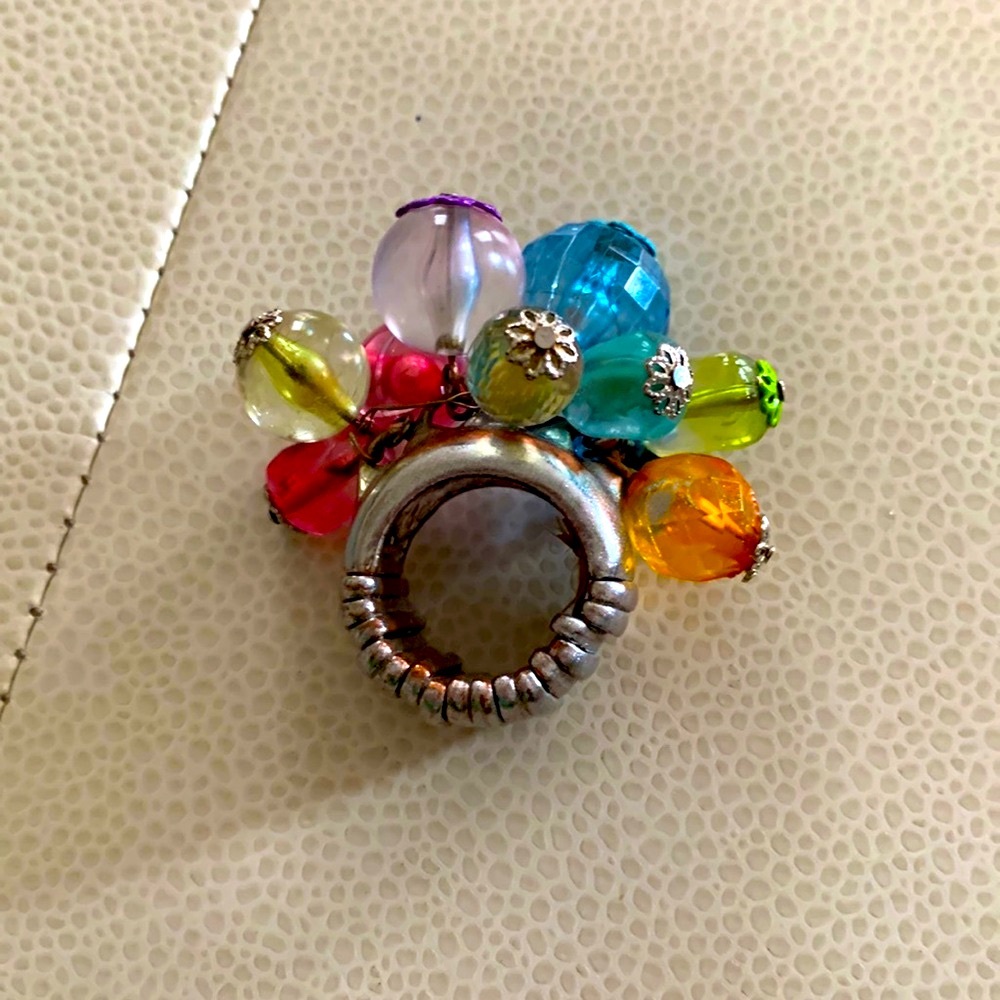 Stretch Ring Colorful Oversized Baubles Maximimalist Costume Jewelry Statement